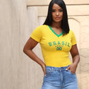 Camisa Brasil BabyLook Feminina