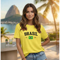 Camisa Feminina Brasil Básica  Gola Redonda