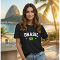 Camisa Feminina Brasil Básica  Gola Redonda