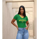 Camisa Brasil BabyLook Feminina