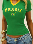 Camisa Brasil BabyLook Feminina