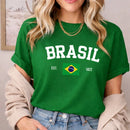 Camisa Feminina Brasil Básica  Gola Redonda