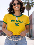 T-shirt Camiseta Do Brasil Camisa Feminina