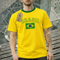 Camiseta Brasil Bandeira Copa do Mundo Casual Retro