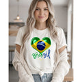 T-Shirt Feminina Algodão Brasil Copa do Mundo