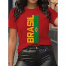 Blusa T-shirt Feminina Brasil Copa