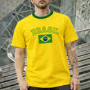 Camiseta Brasil Bandeira Copa do Mundo Casual Retro