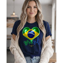 T-Shirt Feminina Algodão Brasil Copa do Mundo