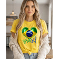 T-Shirt Feminina Algodão Brasil Copa do Mundo