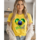 T-Shirt Feminina Algodão Brasil Copa do Mundo