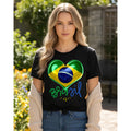 T-Shirt Feminina Algodão Brasil Copa do Mundo