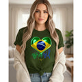 T-Shirt Feminina Algodão Brasil Copa do Mundo