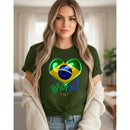 T-Shirt Feminina Algodão Brasil Copa do Mundo